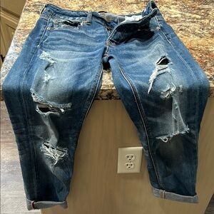 Distressed Blue Jeans